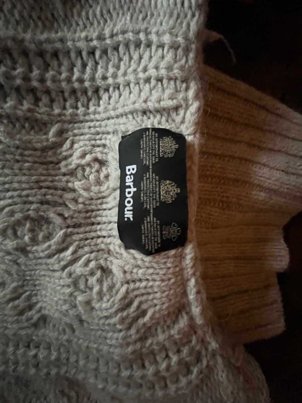 Barbour large cowl neck chunky knit sweater - size 8 - Picture 3 of 8